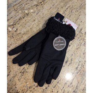 New! Women's OS Cuddl Duds Stretch Touch Screen Soft Jersey Gloves Sherpa Cuffs